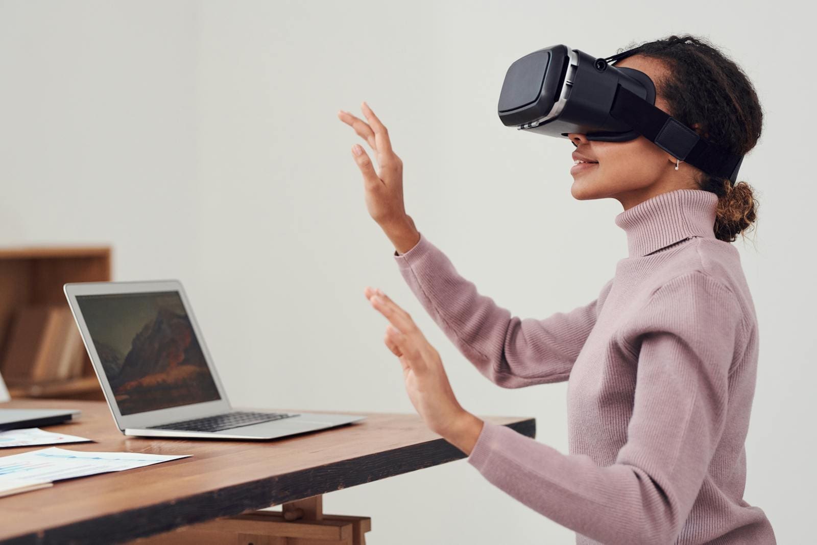 Photo by fauxels Woman Using Virtual Reality Goggles